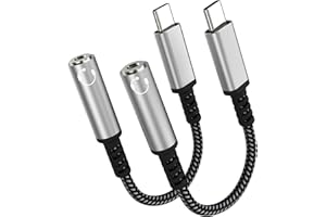 SheraF USB Type C to 3.5mm Female Headphone Jack Adapter,2 Pack USB C to Aux Audio Dongle Cable Cord Compatible with iPhone 15 Pro Max/15 Pro/15 Plus,Samsung Galaxy S20 S21 S22 S23