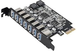 UPIQNG PCIE Expansion Card 7 Ports PCIE to USB 3.2 5Gbps Expansion Card PCI Express Extender Adapter Card for Win XP/Win7/Win