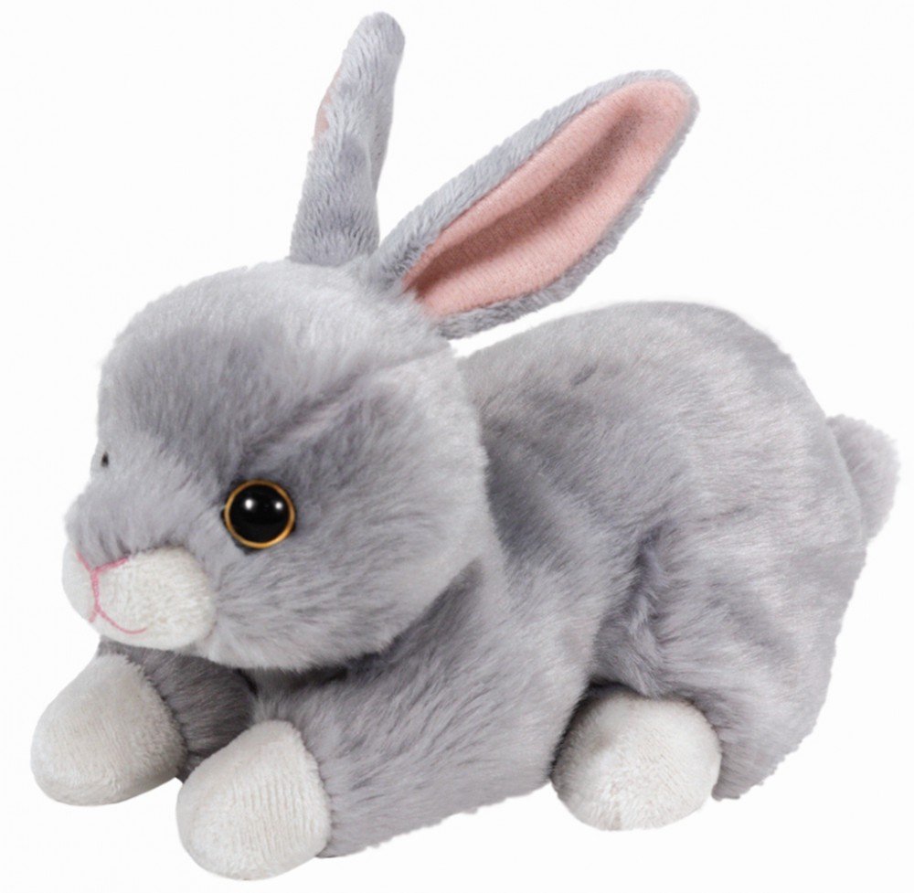 Ty Beanie Babies Nibbler el conejito - 6 pulgadas Gris