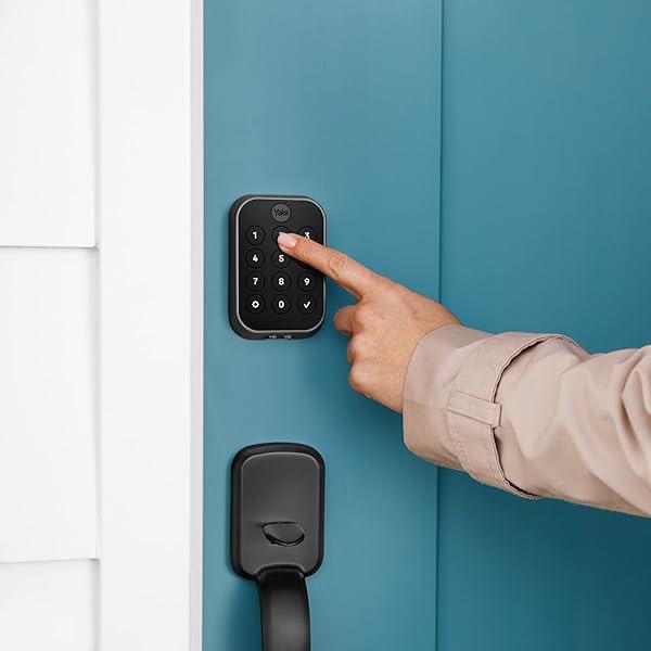 YALE ASSURE LOCK 2, BLACK SUEDE KEYLESS ENTRY DOOR LOCK DEADBOLT WITH ELECTRONIC KEYPAD TOUCHSCREEN FOR CODE ENTRY AND Z-WAVE COMPATIBILITY, YRD430-ZW2-BSP