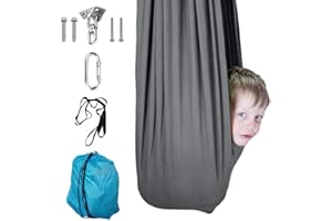 Sensory Swing for Kids | 360° Hardware Indoor | Therapy Tool for Special Needs Snuggle Grey Cuddle Hammock Gray Swing | for Children with Autism, ADHD, Aspergers, Sensory Integration - by Sensory4u