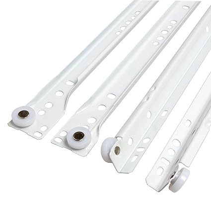 White 1 Pair Replace Drawer Track Hardware Self Closing Design
