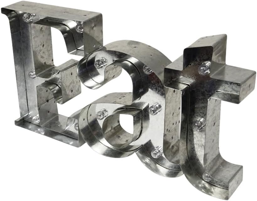 Shift3 Eat Rustic Finish LED Marquee Sign Silver O/S
