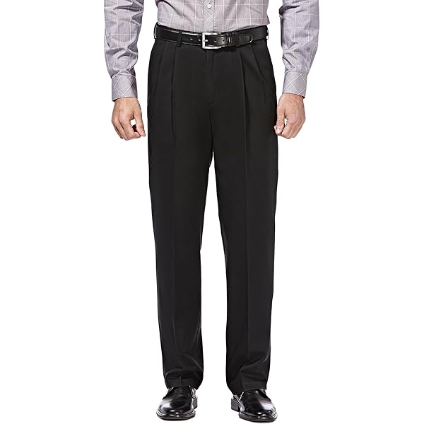 Haggar mens Mynx Gabardine Hidden Expandable Waistband Classic Fit