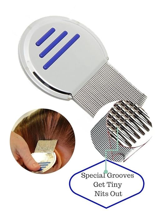 New Rid Head Lice Metal Comb Free Shipping Stainless Steel Long Teeth Terminate Louse and Nit exterminator Peine para piojos de meral inoxidable natural de tratamiento para los piojos Blue