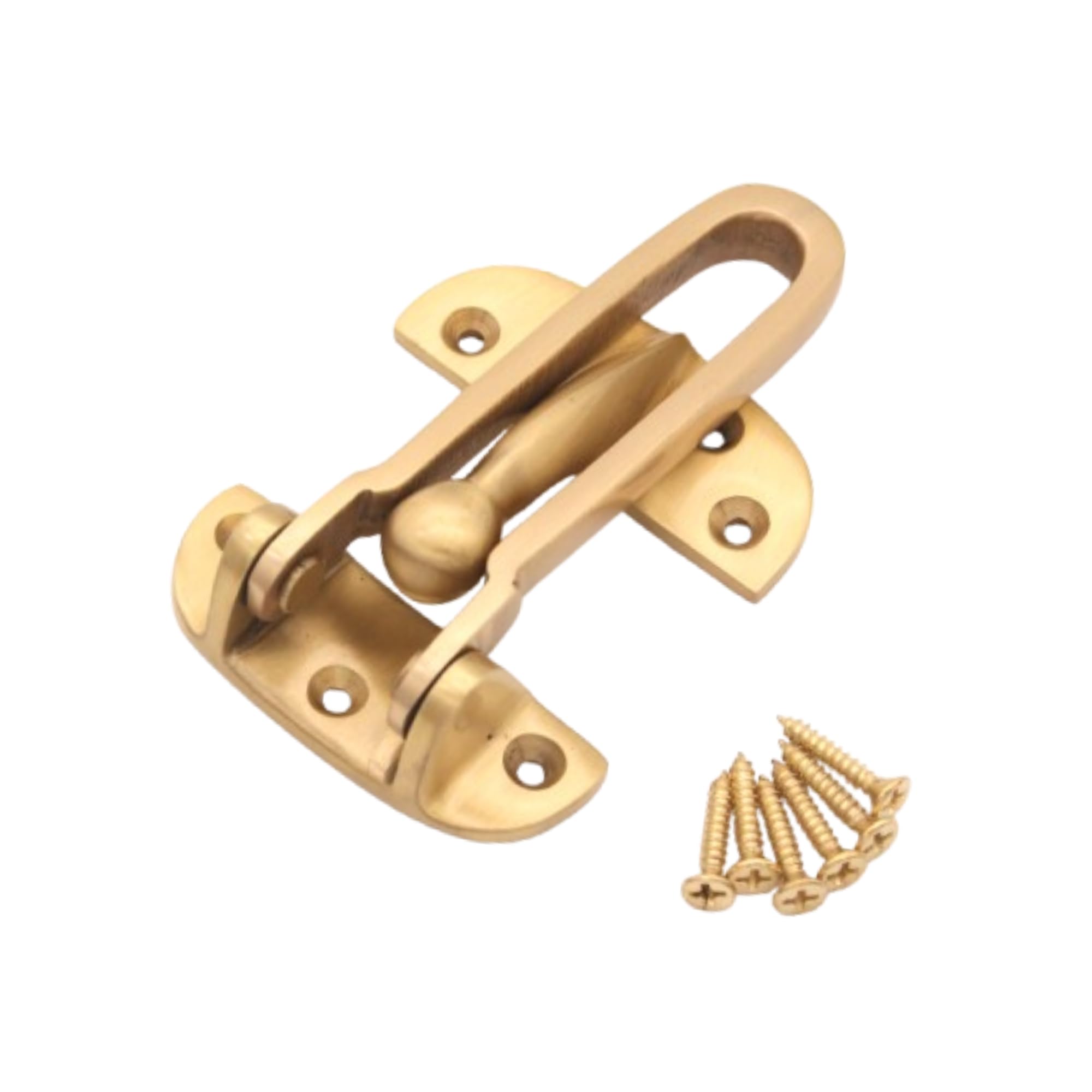 Infinity Decor 105mm Front Door Chain Restrictor Lock/Latch/Catch for Security & Safety Purpose- Satin Brass Heavy Duty Strong Door Lock Guard with Swing Bar