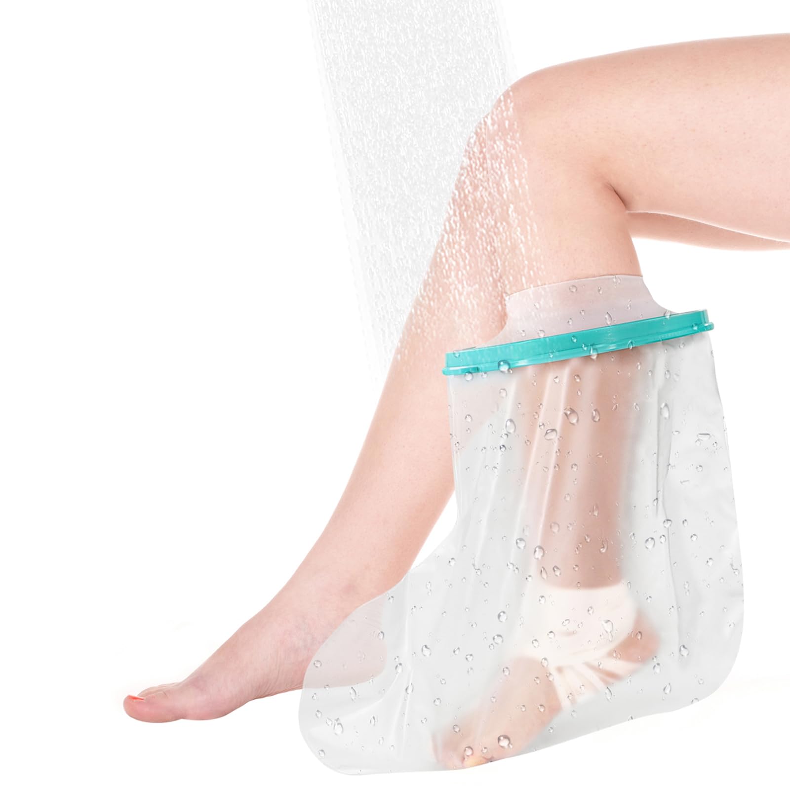 WenYa Adult Foot Cast Cover for Shower, Plaster Cast Waterproof Cover Feet with Sealing Ring, Reusable Cast Bandage Shower Protector for Feet Injured Adults Shower