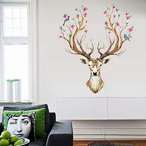 Vinilos decorativos,Ciruela Ciervo Dormitorio Sala de estar Xuanguan