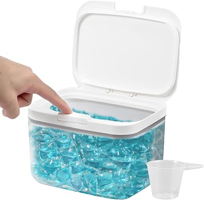 RHAIQBVC Laundry Pods Container 2.8L Large Double-Seal Lid with Measuring Cup