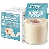 LIFARA Hydrocolloid Roll for Wound Care - Cut-to-Size, Extra Large Hydrocolloid Patch Bandages with Self-Adhesive, Ultra Absorbent, Flexible & Waterproof, First Aid Kit Essential (2in*16ft)