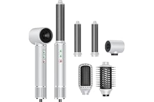 YITRUST 5 in 1 Hair Dryer Brush,Negative Ionic Air Styling Curling Iron,110000 RPM Hair Dryer,20m/s Airflow Powerful Hot Air Brsuh,Hair Styler Tools Set,Hair Straightener Brush,Oval Brush,White