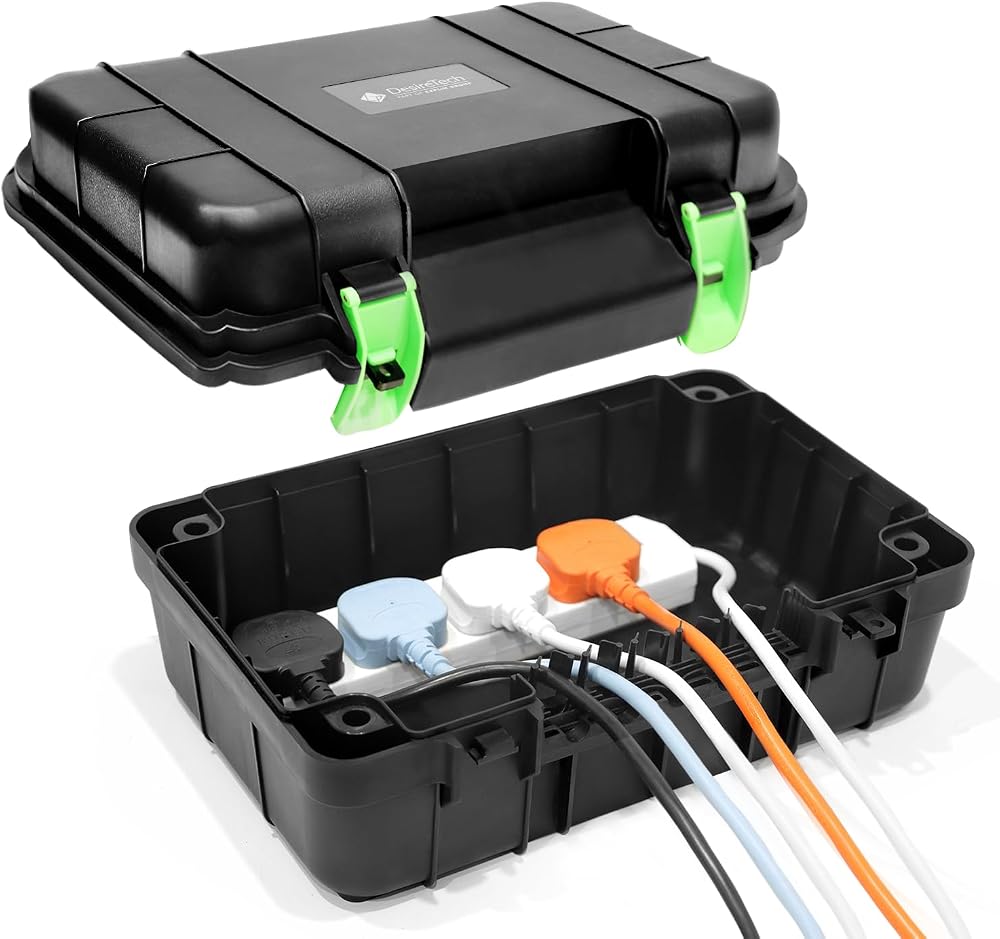 Desiretech Weatherproof Outdoor Box IP54 Heavy-Duty Power Supply Garden Tools