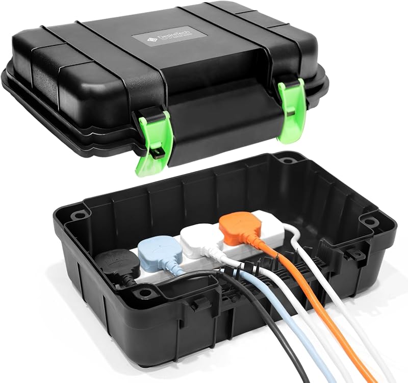Desiretech Weatherproof Outdoor Box IP54 Heavy-Duty Power Supply Garden Tools