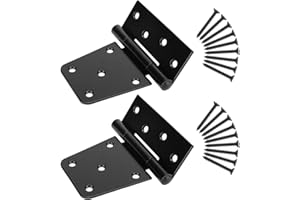 Matomtak 2 Pack 3.5 Inch Heavy Duty Gate Hinges Black Fence Door Hinges with Screws, Durable Black T Hinge for Indoor Outdoor