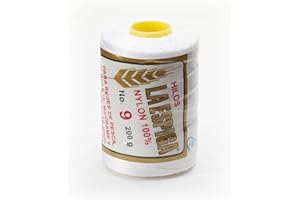 LA ESPIGA Espiga No. 9-100% Nylon Omega String Cord for Knitting and Crochet - 01 White