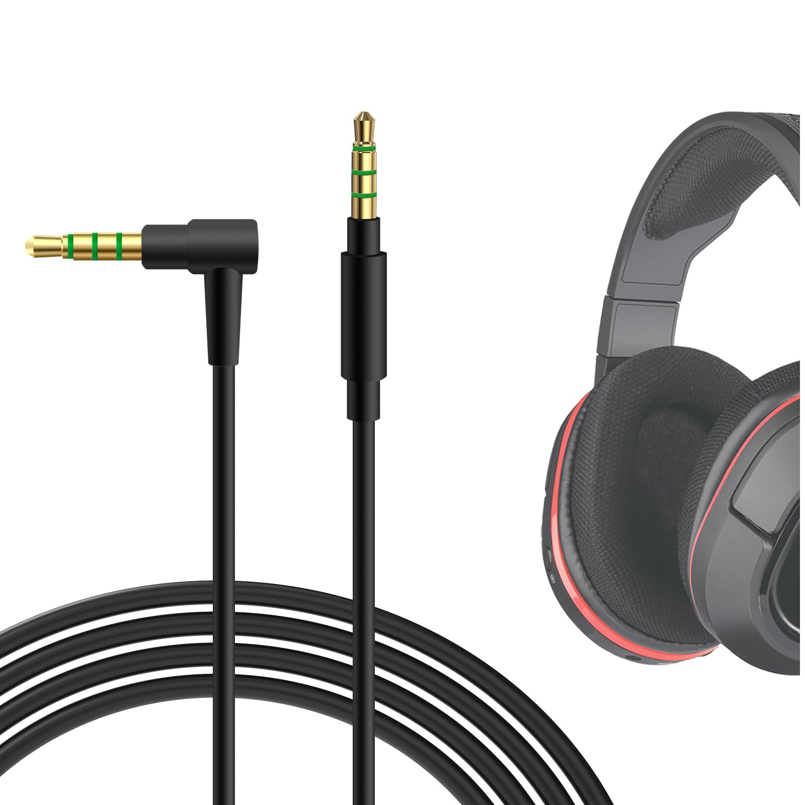 GEEKRIA Audio Cable Compatible with Skullcandy Aviator 900 ANC, Turtle Beach Gaming Headsets, PlayStation 5/4, Xbox One Controller, 3.5mm to 3.5mm Replacement Stereo Cord (5.6ft / 1.7m)