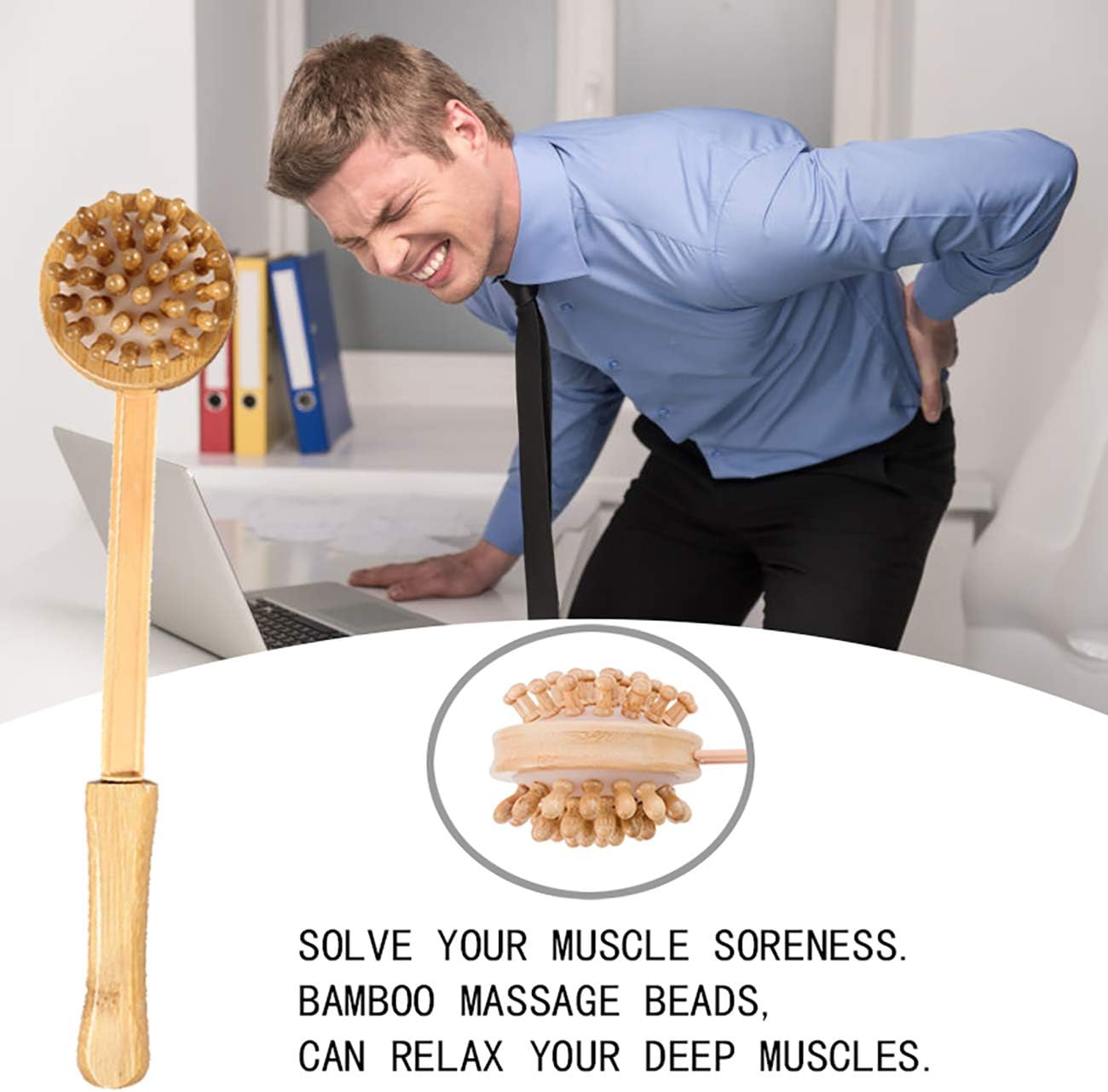 Massage Knock Hammer, KedeLak Bamboo Massage Stick Health Meridian Massage Hammer Back Knock Multifunctional Health-Preserving Body Relaxation Massager Manual Self Muscle Massage Upgrade: Health & Personal Care