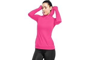 Zengjo Womens Lightweight Hoodie Pullover-Hooded Long Sleeve Running Yoga Workout Tops for Women-Cowl Neck&Thumbhole
