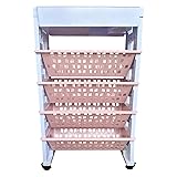 Drcoevo 5 Tier Rolling Utility Book Cart, Movable