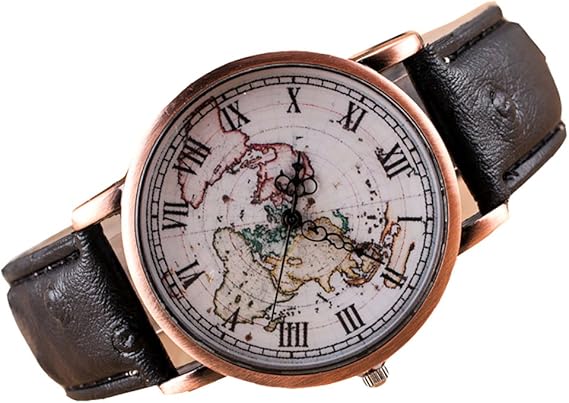 Amazon Zoooom 腕 時計 アンティーク レトロ 古 地図 デザイン ウォッチ クォーツ ファッション カジュアル ギフト プレゼント 男性 女性 メンズ レディース ブラック Zm Watch3275 Bk メンズ腕時計 腕時計 通販