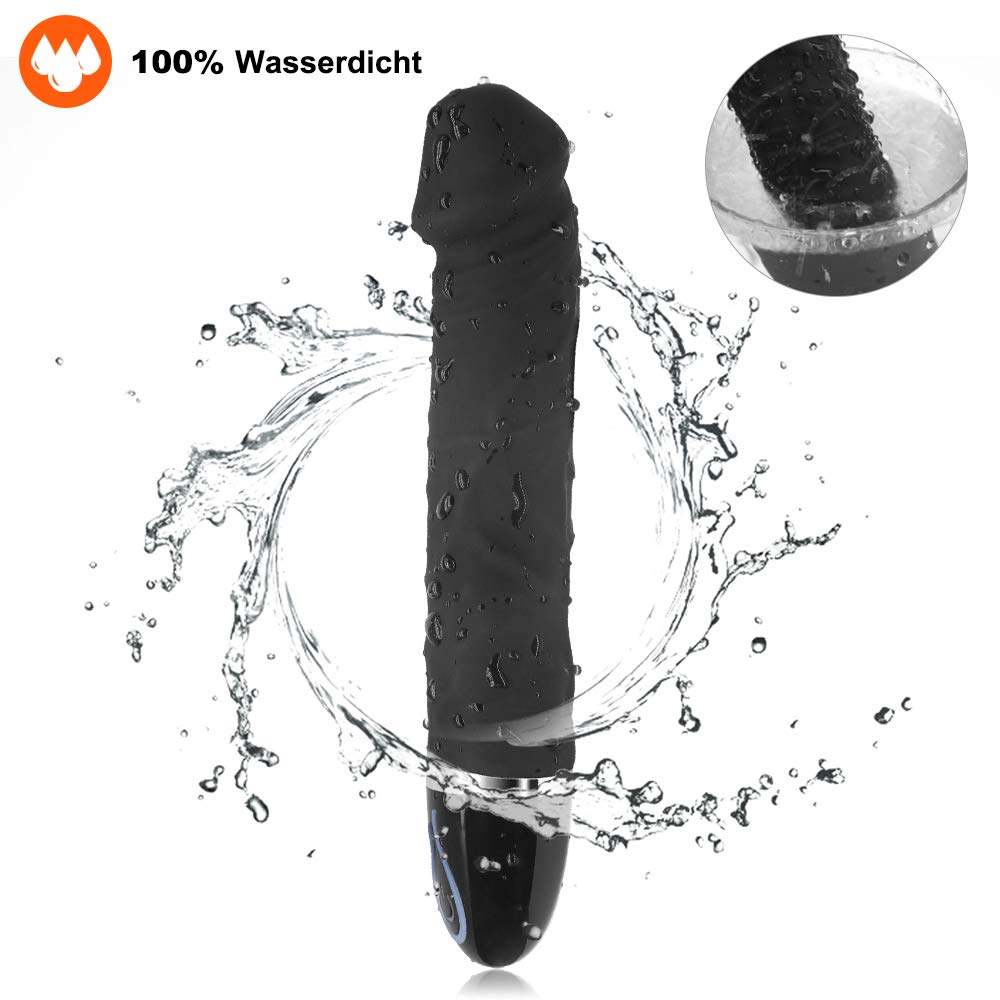 Vibratoren für Sie Klitoris und G-Punkt mit Stoßfunktion, Ultra Weich Silikon Vibratoren für Sie Leise und Stark, Massagestab für Frauen Sex Wasserdicht, USB Wiederaufladbar, Schwarz