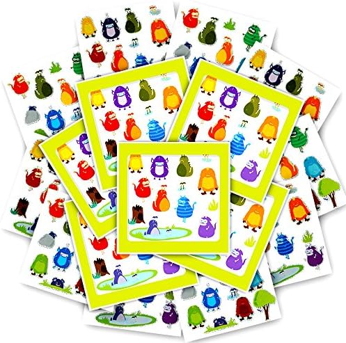 Monster Stickers Party Favors Pack Kids Toddlers -- Over 600 Monsters Stickers (24 Sheets, Monster Party Supplies)