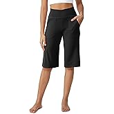 G4Free Capri Pants for Women 14" Knee Length Wide Leg Yoga Capris Dressy Casual Summer Crop Pants with Pockets