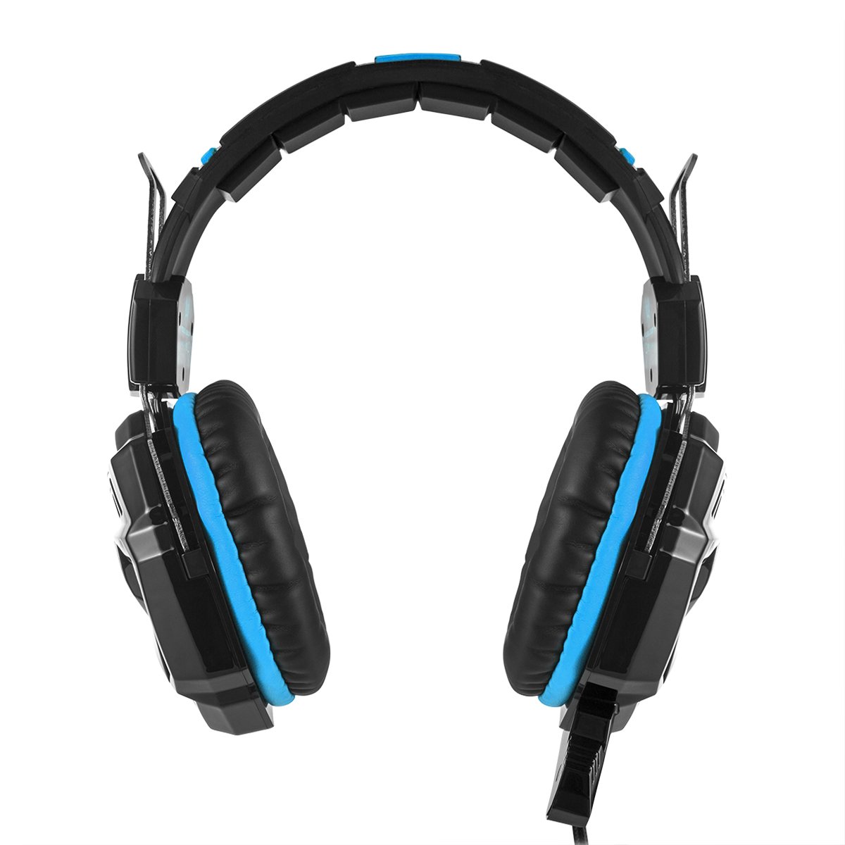 KOTION EACH Cuffie Gaming Stereo G5000 per Cuffie da 3,5 mm di Gioco per PC con Bassi Potenti, Auricolare Vestibilità Comoda e Supraauricular con Isolamento Acustico, Effetto Respiro di Luce a LED per i Computer Portatili o Computer(Blu)