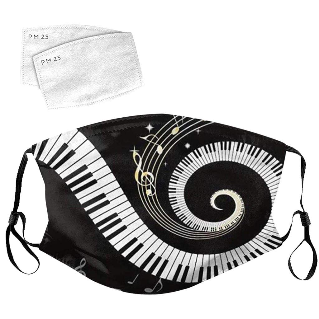 Music Printed Face Masks with 2PC FiltersAnti Dust