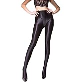 RUIBAVYA Glossy Tights for Women 70D Shiny High Waist Pantyhose Sexy Toghts Footed Leggings Semi Opaque Dance Tights