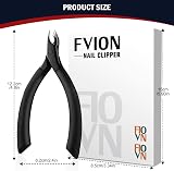 FVION Cuticle Trimmer Professional Nippers with Rubber Handle Dark 5mm view 7