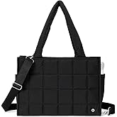 WESTBRONCO Puffer Crossbody Bags for Women Quilted Tote Bag Puffy Weekender Overnight Bag Nylon Shoulder Handbag
