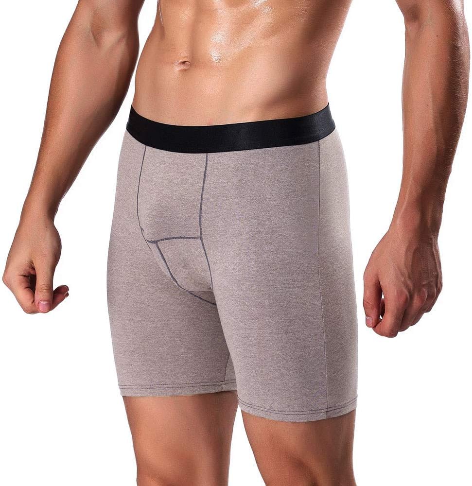 iHHAPY Underpants Men's Sports Running Long Multiple Color Cotton Underwear Wear Leg Boxer Briefs Fashion Boxer