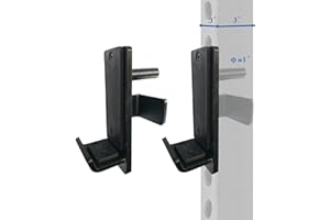 BESTHLS Power Rack Attachment Steel J Hooks for Power Racks fit 3x3 inches Square Tube with 5/8 inch Hole Power Cages Capacity of 800lb (Pair)