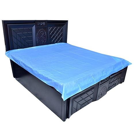 Deerosita Waterproof Plastic/PVC Mattress Protector (6.5x6 ft, Sky Blue)