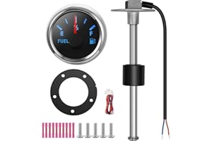Calreer Fuel Sender Unit Boat Fuel Tank Sending Unit Fuel Water Level Sensor Stainless Steel Fuel Sender and Fuel Gauge for B