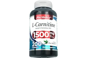 FITO MEDIC'S Lab - l carnitine - 1500 mg per Serving, 200 Capsules, l-carnitine - High Potency of - Acetyl l-carnitine -Supports Natural Energy Production, Supports Memory-Focus - carnitine - High Absorption.