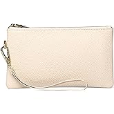 Tapp Collections Women's Wristlet Clutch Slim Leather Wallet RFID Blocking Pouch - Beige