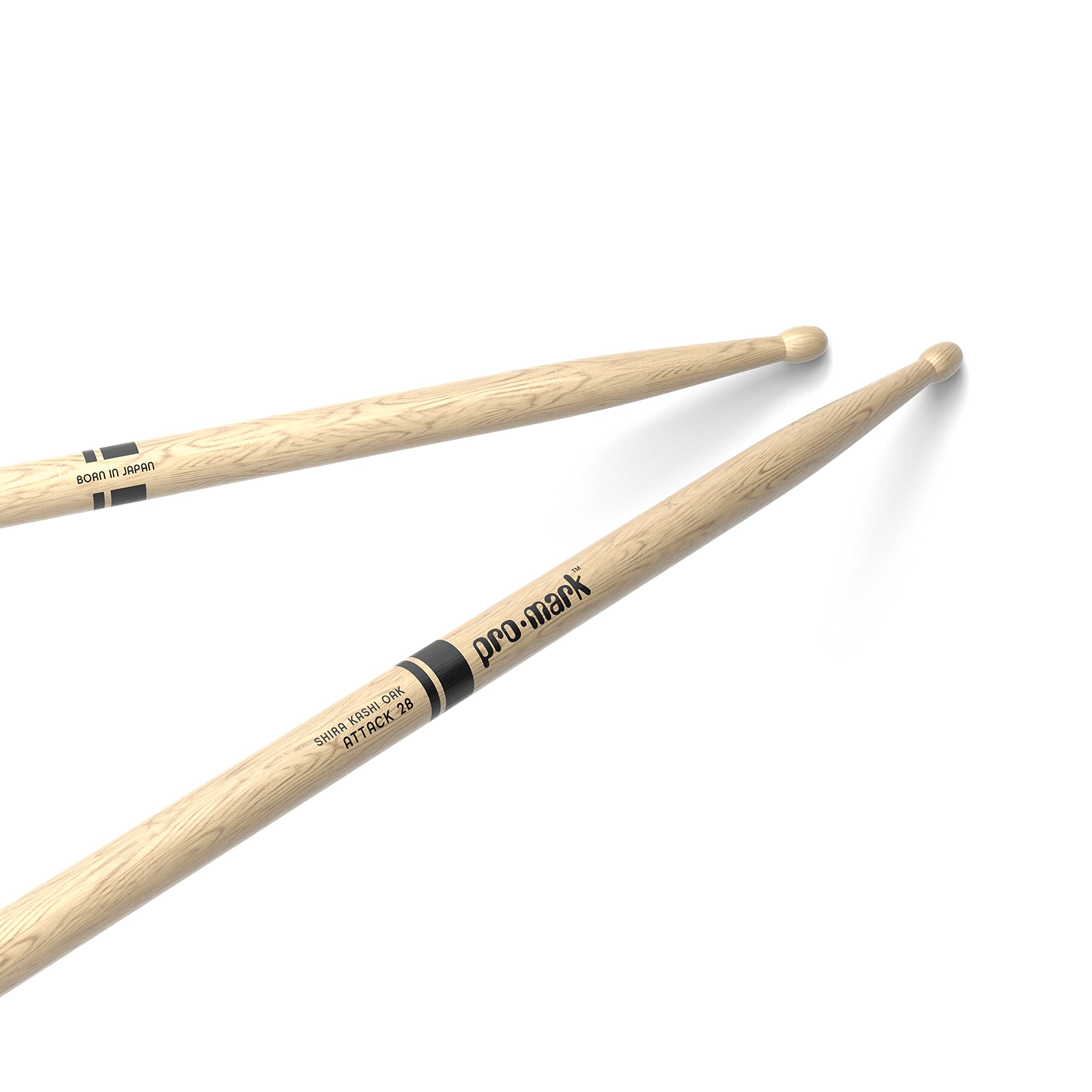 ProMark Drum Sticks - Classic Attack 2B Shira Kashi Oak Drumsticks, Oval Wood Tip, One Pair