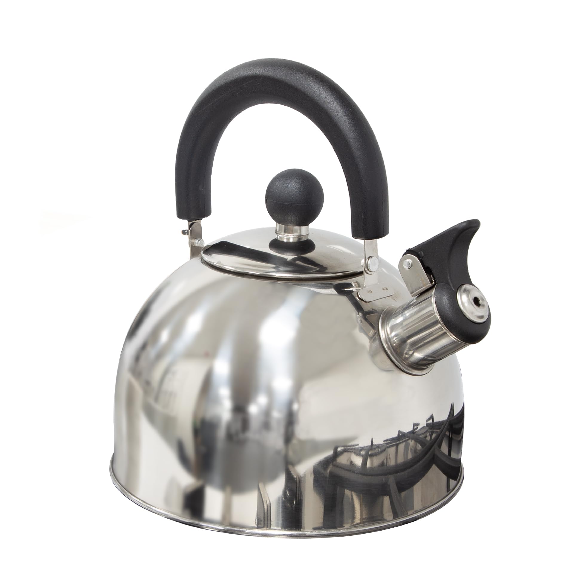 Milestone Camping 2L Whistling Camping Kettle/Durable and Lightweight/Pouring Spout and Heat-Resistant Handle/Stainless Steel/Ideal for Camping, Fishing, Workshops and Garages 65580