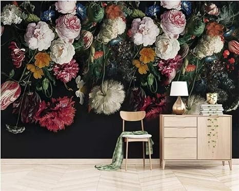 Amazon Co Jp Wuyyii カスタム壁紙レトロノスタルジックな手描き花柄テレビの背景の壁紙家の装飾部屋のリビングルームの3d壁紙 150x1cm Diy 工具 ガーデン