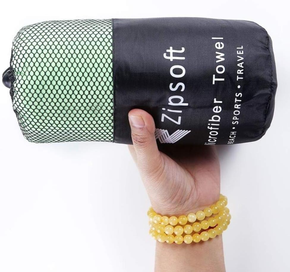 HSJJ Beach towel set, microfiber doublesided fleece, portable travel