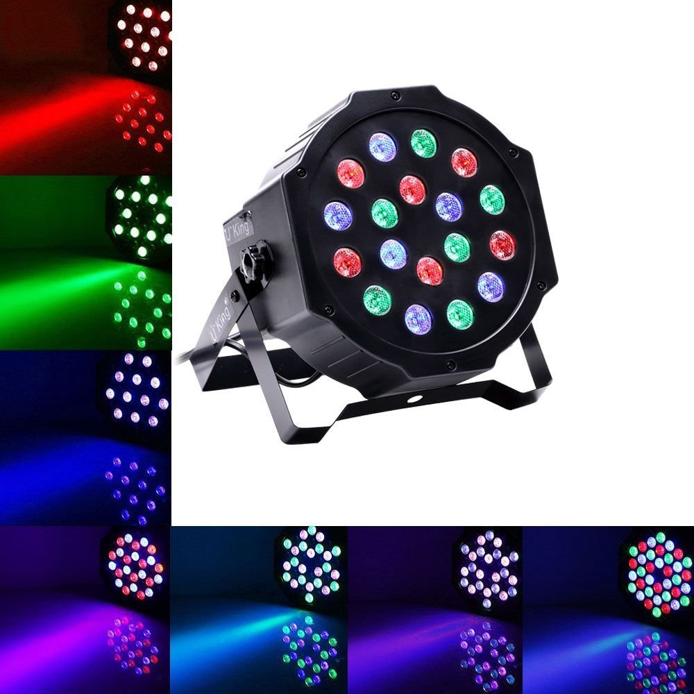 U \'King luz de escena par Proyector DMX 512 18 W LED RGBW Control Sonido Música para fiesta tarde Disco DJ Club boda