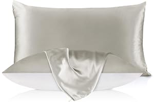 LILYSILK Natural Silk Pillowcase for Hair and Skin with Cotton Underside Standard 20x26 Inch Silvergray 1pc 19 Momme