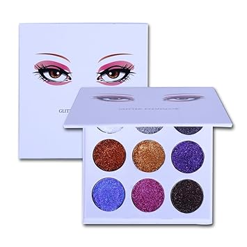 Ropalia 9 Colors Glitter Diamond Rainbow Eyeshadow Palette Ultra