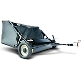 Agri-Fab 42 In Tow-Behind Lawn Sweeper with 12 Cu Ft Hopper Bag, Adjustable Brush Height and Easy Dump Rope