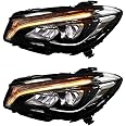 HuoSheng auto parts 2PCS Headlight Assemblies For Benz CLA 2014-2018 Bi-Xenon Lens Projector Double Beam Xenon HID KIT With LED Daytime Running Lights