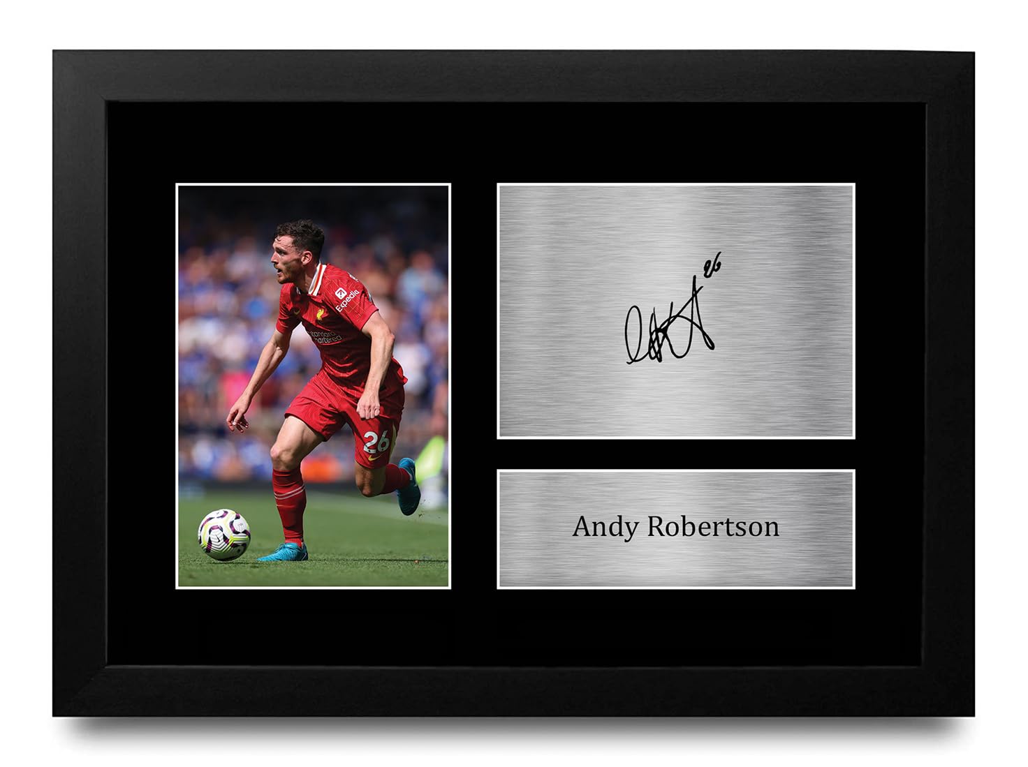 HWC Trading FR Andy Robertson Liverpool Gifts Printed Signed Autograph Picture for Fans and Supporters - A4 Framed