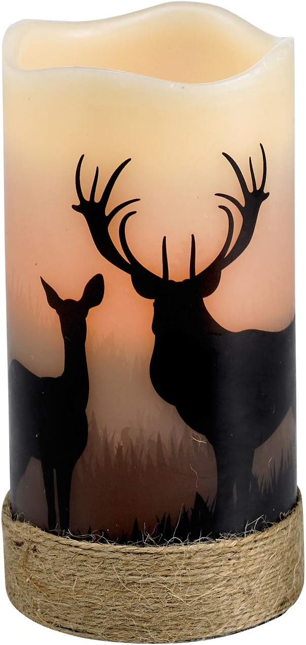 CC Home Furnishings Pack of 4 Country Rustic Deer LED