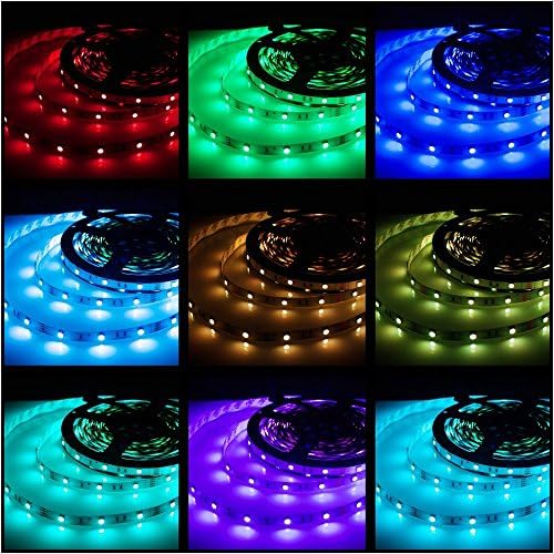LED Strip Lights with Remote 5M 16.4 Ft 5050 RGB 150LEDs Flexible Color Changing Full Kit with 44 Keys Remote Controller + Control Box + 12V 2A Power Supply for Home &amp; Kitchen and Christmas Decorative